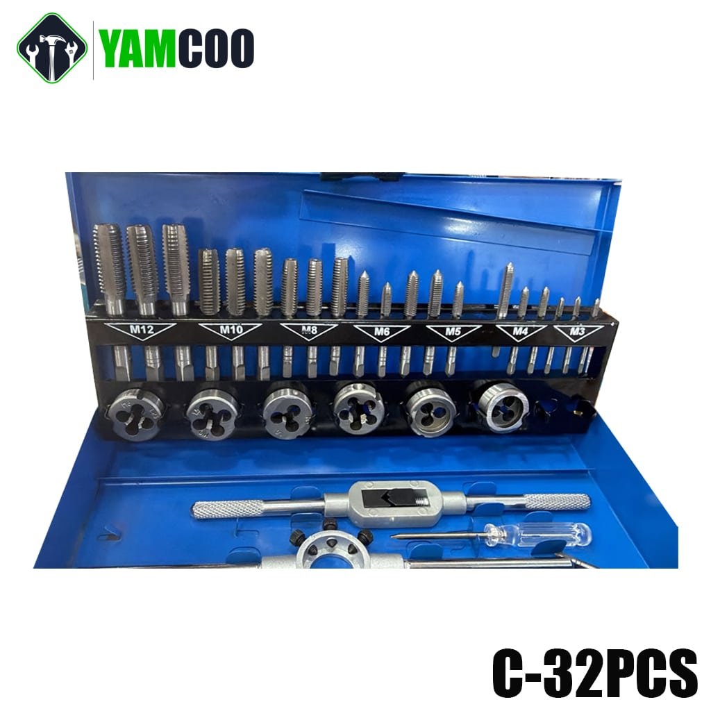 Coffret de 32 pièces de tarauds et filières C-32PCS